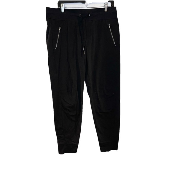 Athleta Trekkie North Jogger Pants Women 12 Black Stretch Tapered Leg Drawstring - Picture 1 of 6